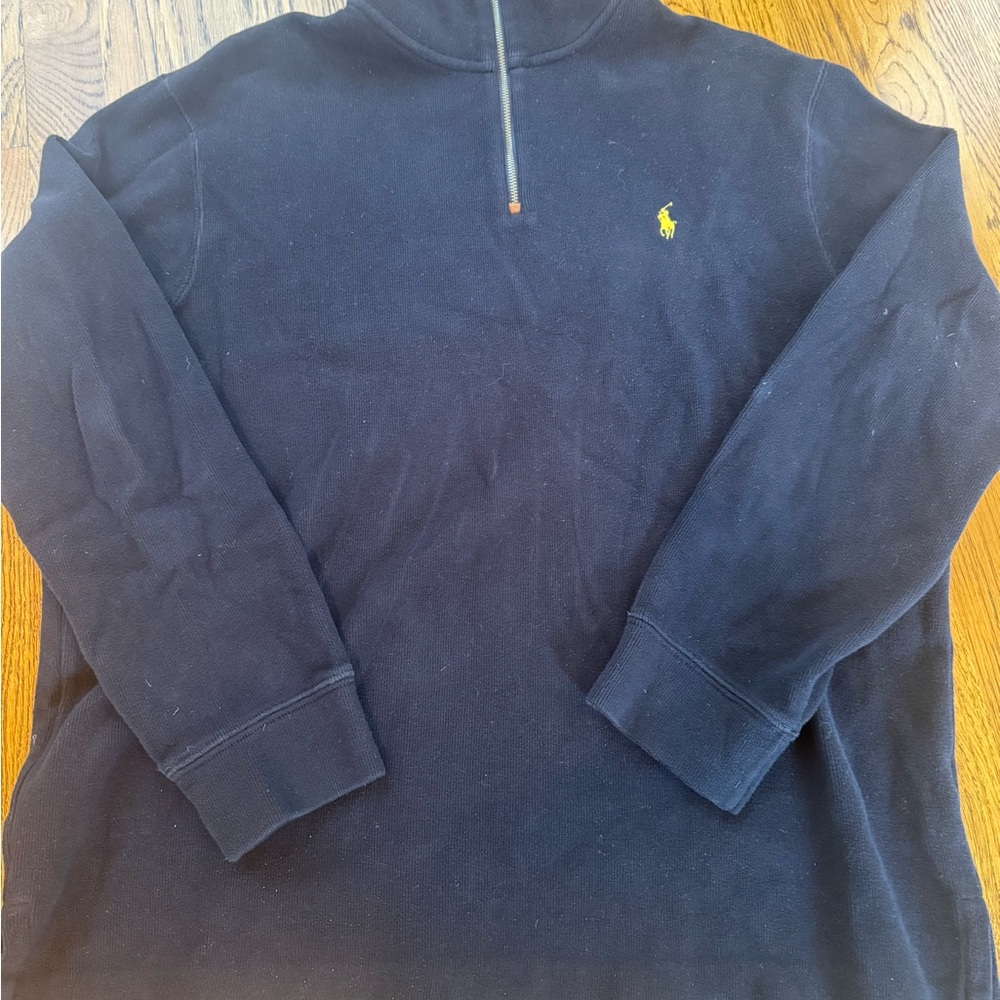 Polo Ralph Lauren Men's Navy Quarter-Zip Sweater